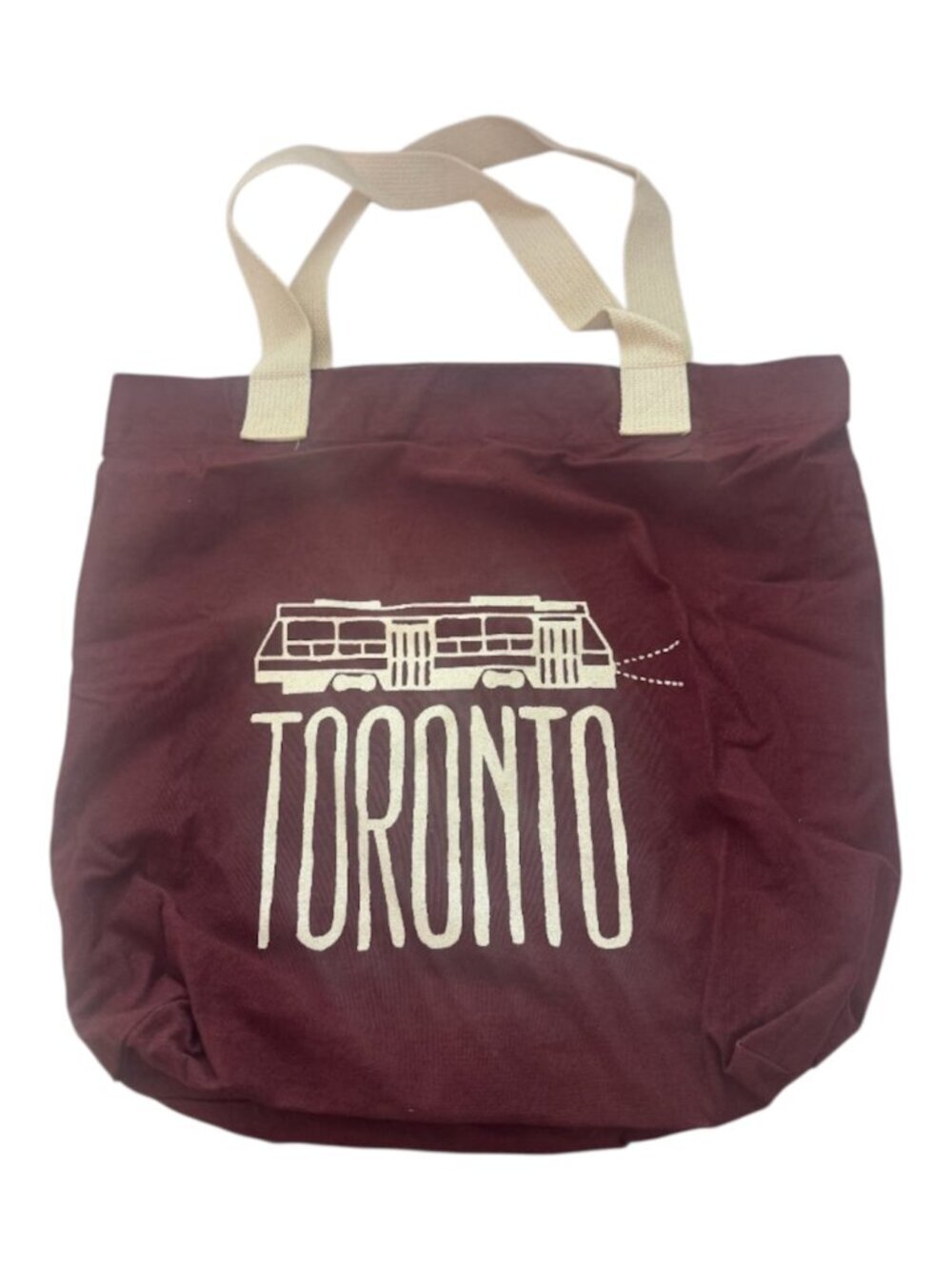 The Shared Bag Unisex Size Medium Red/Burgundy Toronto Buss Graphic